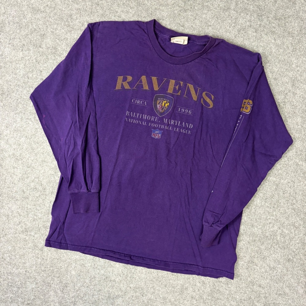 NFL Originals Baltimore Ravens Purple Long Sleeve T-Shirt Mens XL Circa 1996